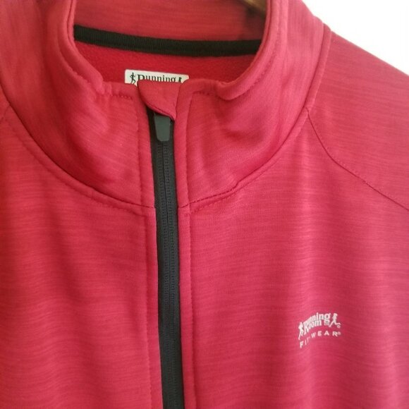 Running Room Fit Wear Thermal Vest Large Red Full Zip Reflective logos Pockets - Picture 5 of 15